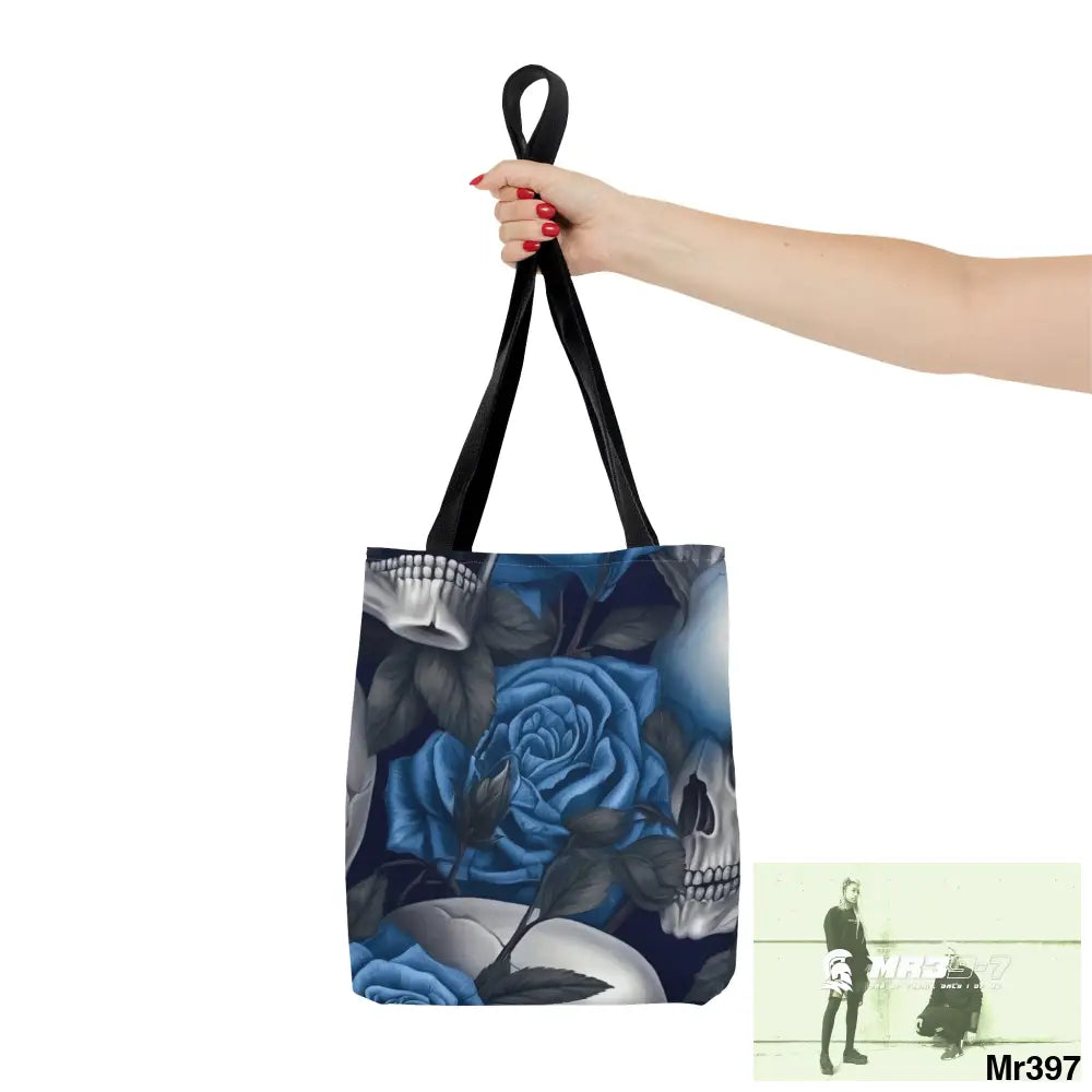 Gothic skulls & Blue Roses Tote Bag (AOP) Bags