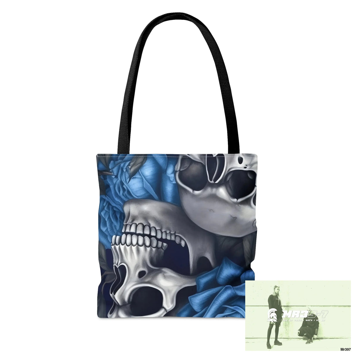 Gothic skulls & Blue Roses Tote Bag (AOP) Bags