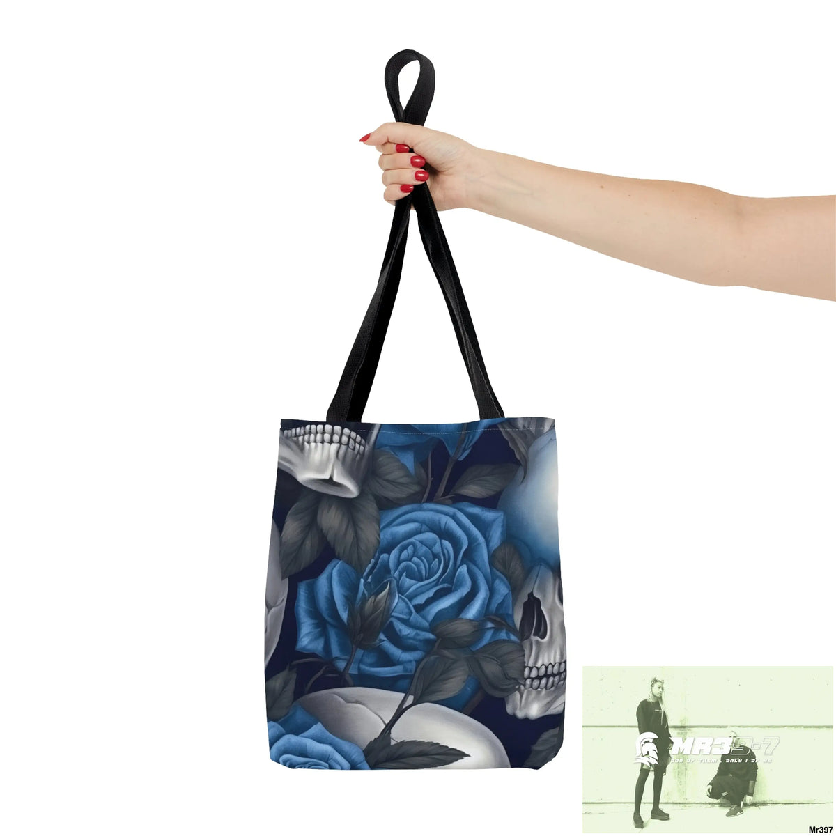 Gothic skulls & Blue Roses Tote Bag (AOP) Bags