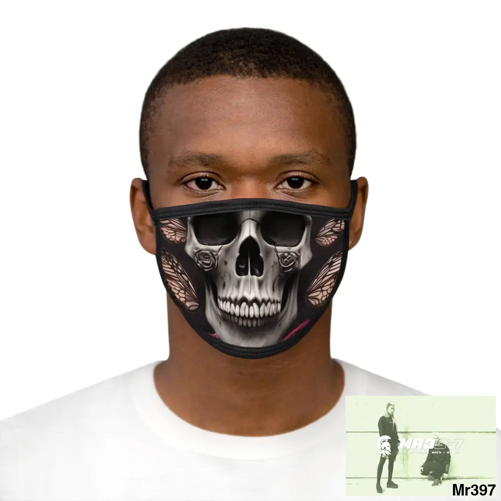 Gothic skulls butterflies & roses Mixed-Fabric Face Mask One size Accessories