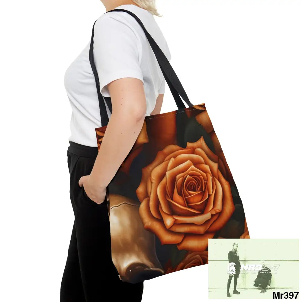 Gothic Skulls & Orange Roses Tote Bag (AOP) Bags