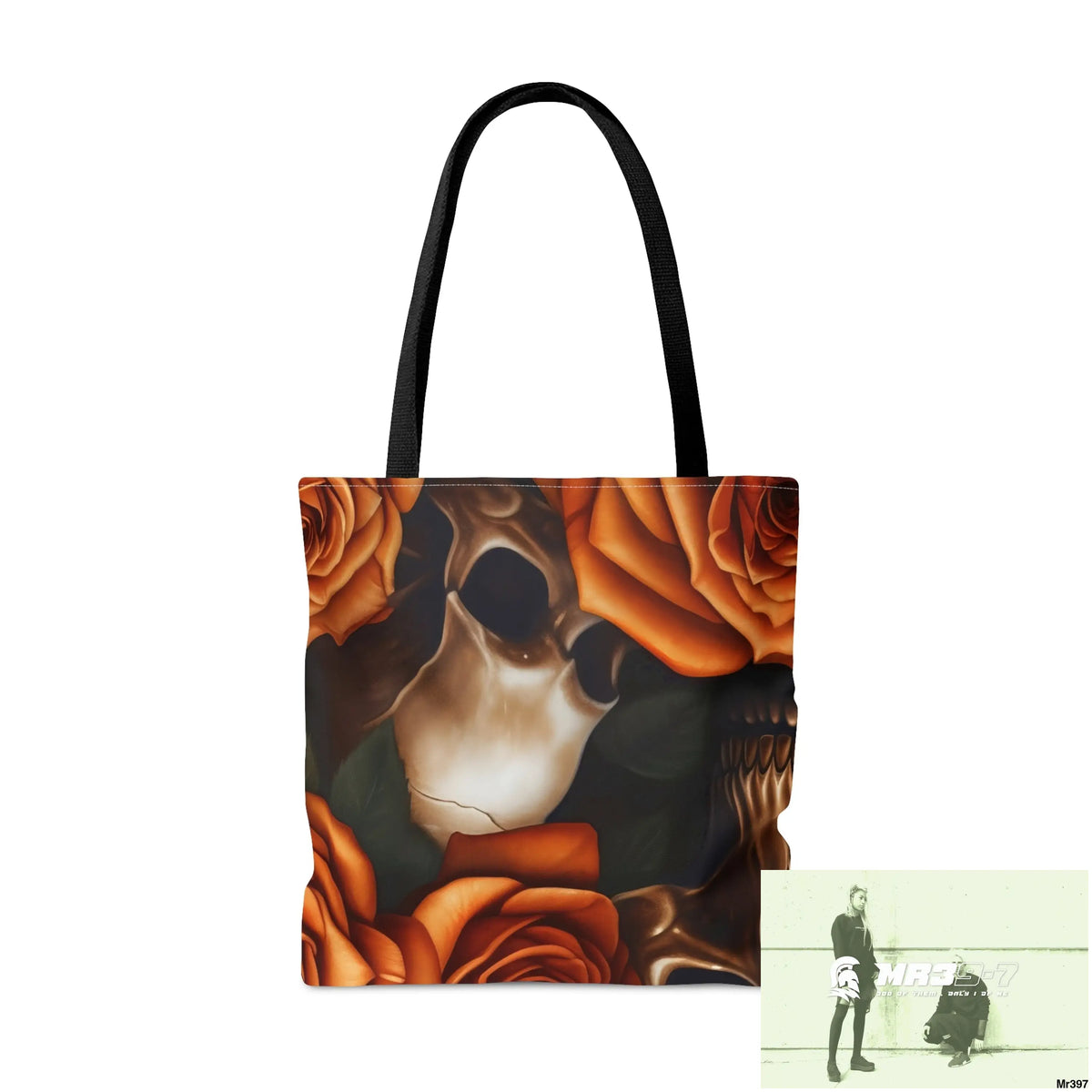 Gothic Skulls & Orange Roses Tote Bag (AOP) Bags
