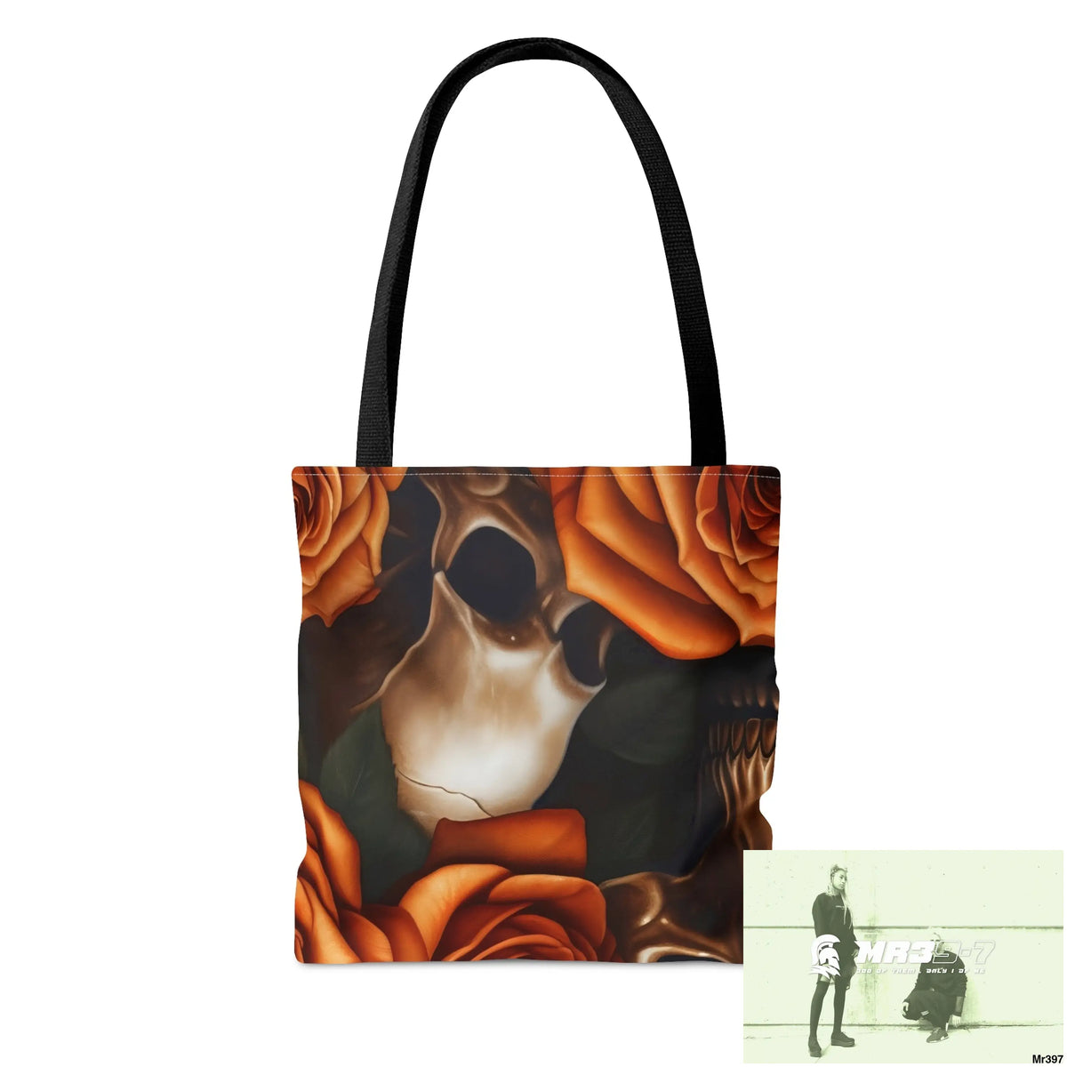 Gothic Skulls & Orange Roses Tote Bag (AOP) Bags