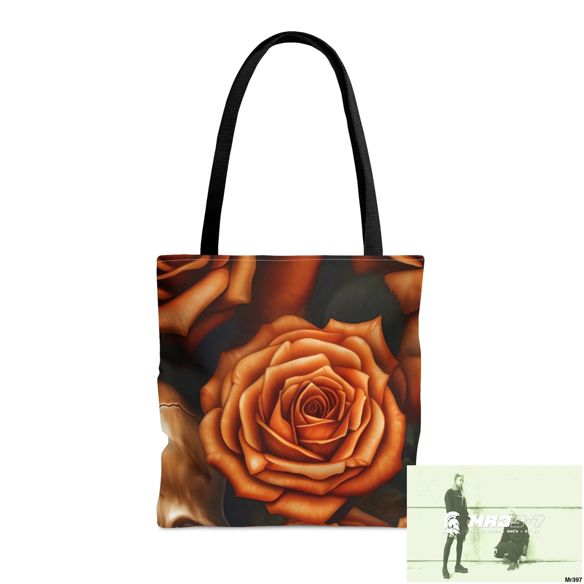 Gothic Skulls & Orange Roses Tote Bag (AOP) Medium Bags