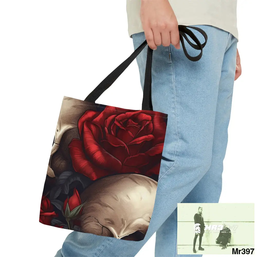 Gothic Skulls & Red Roses Tote Bag (AOP) Bags