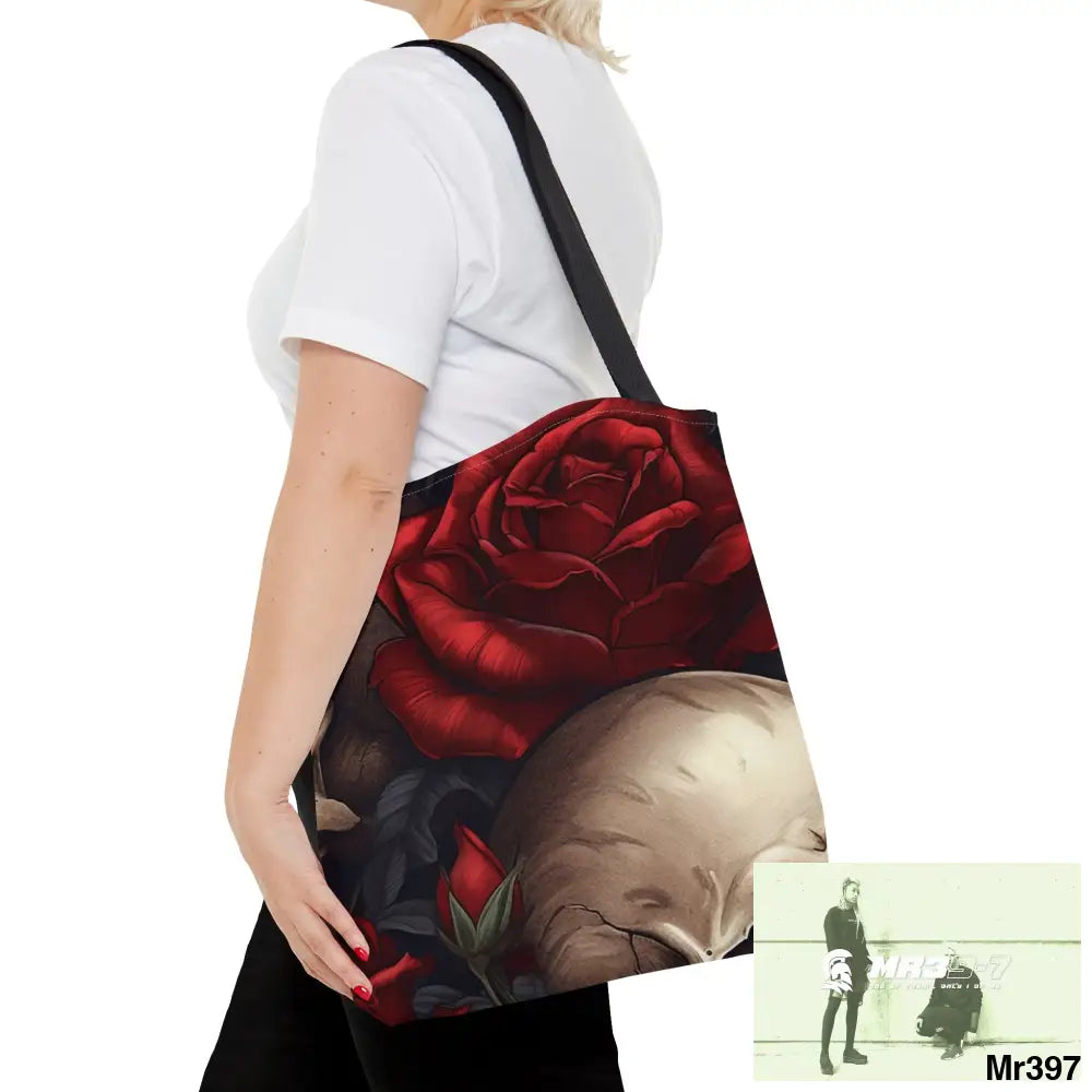Gothic Skulls & Red Roses Tote Bag (AOP) Bags