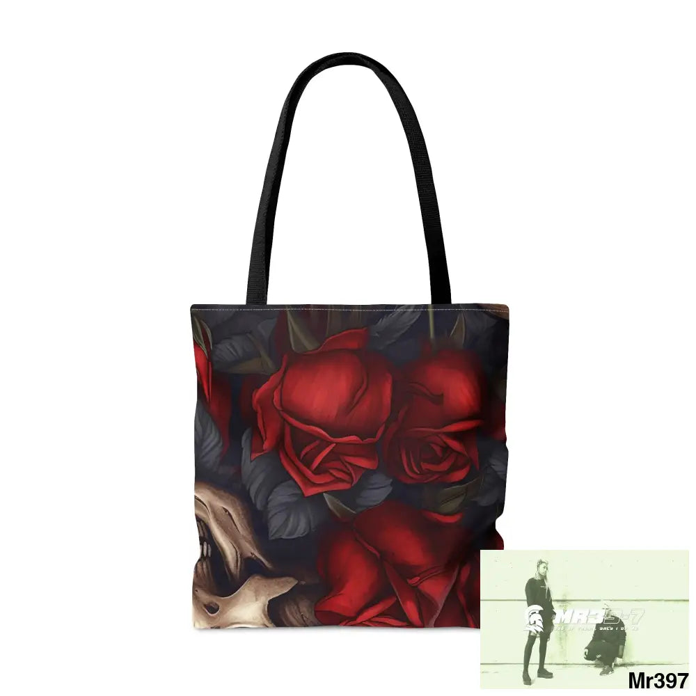 Gothic Skulls & Red Roses Tote Bag (AOP) Bags