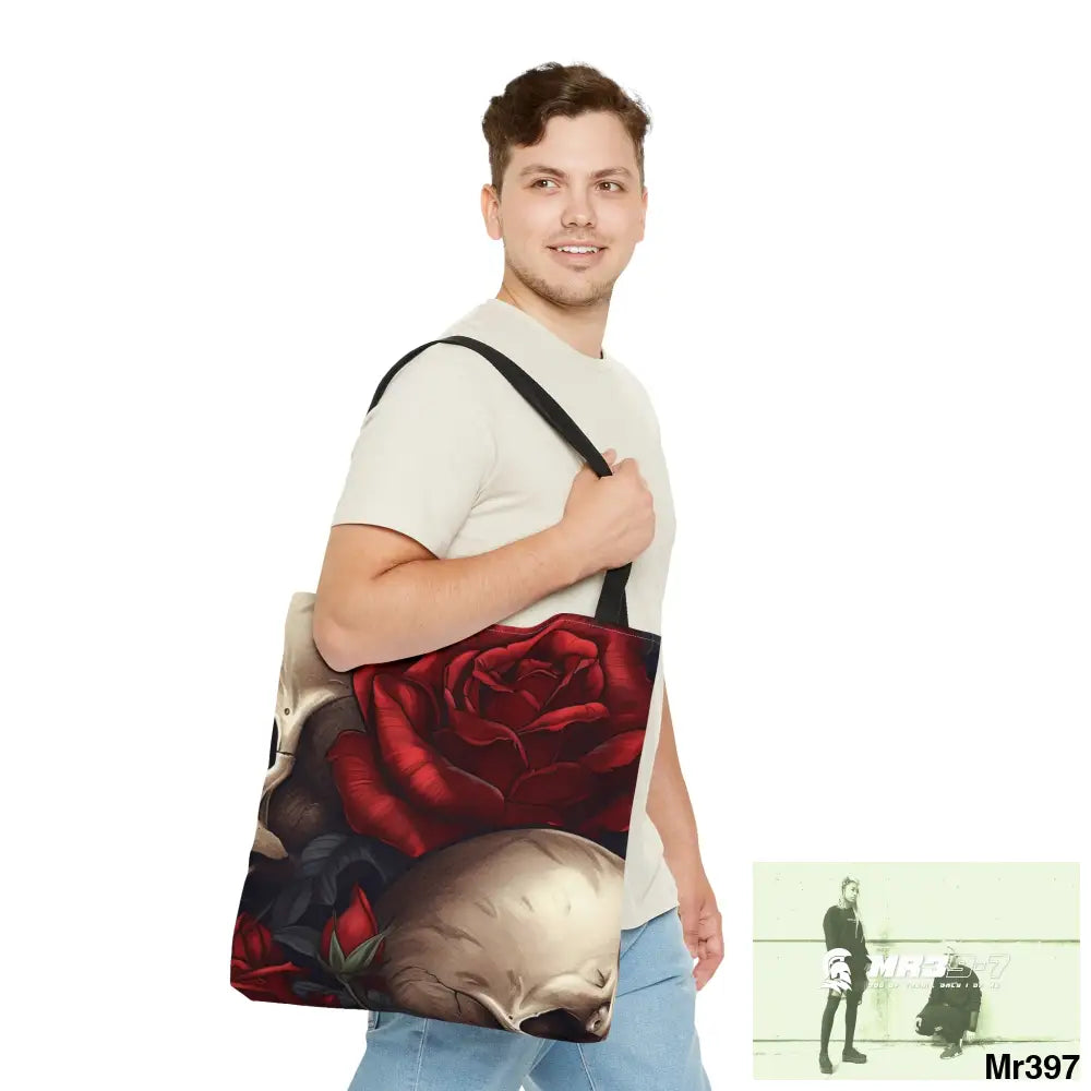 Gothic Skulls & Red Roses Tote Bag (AOP) Bags