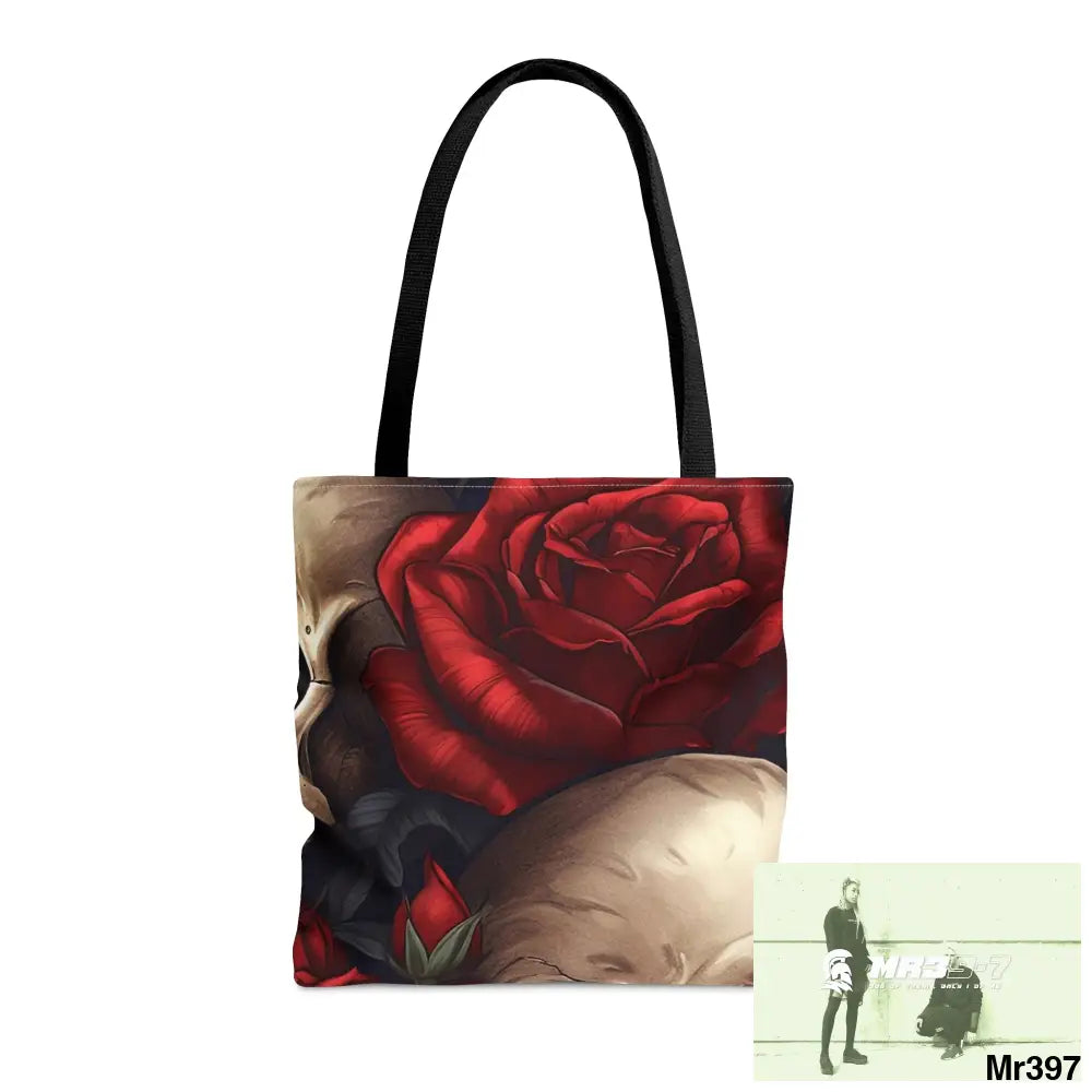 Gothic Skulls & Red Roses Tote Bag (AOP) Medium Bags