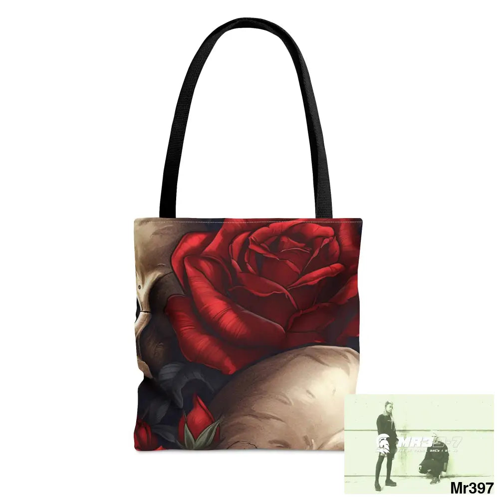 Gothic Skulls & Red Roses Tote Bag (AOP) Small Bags