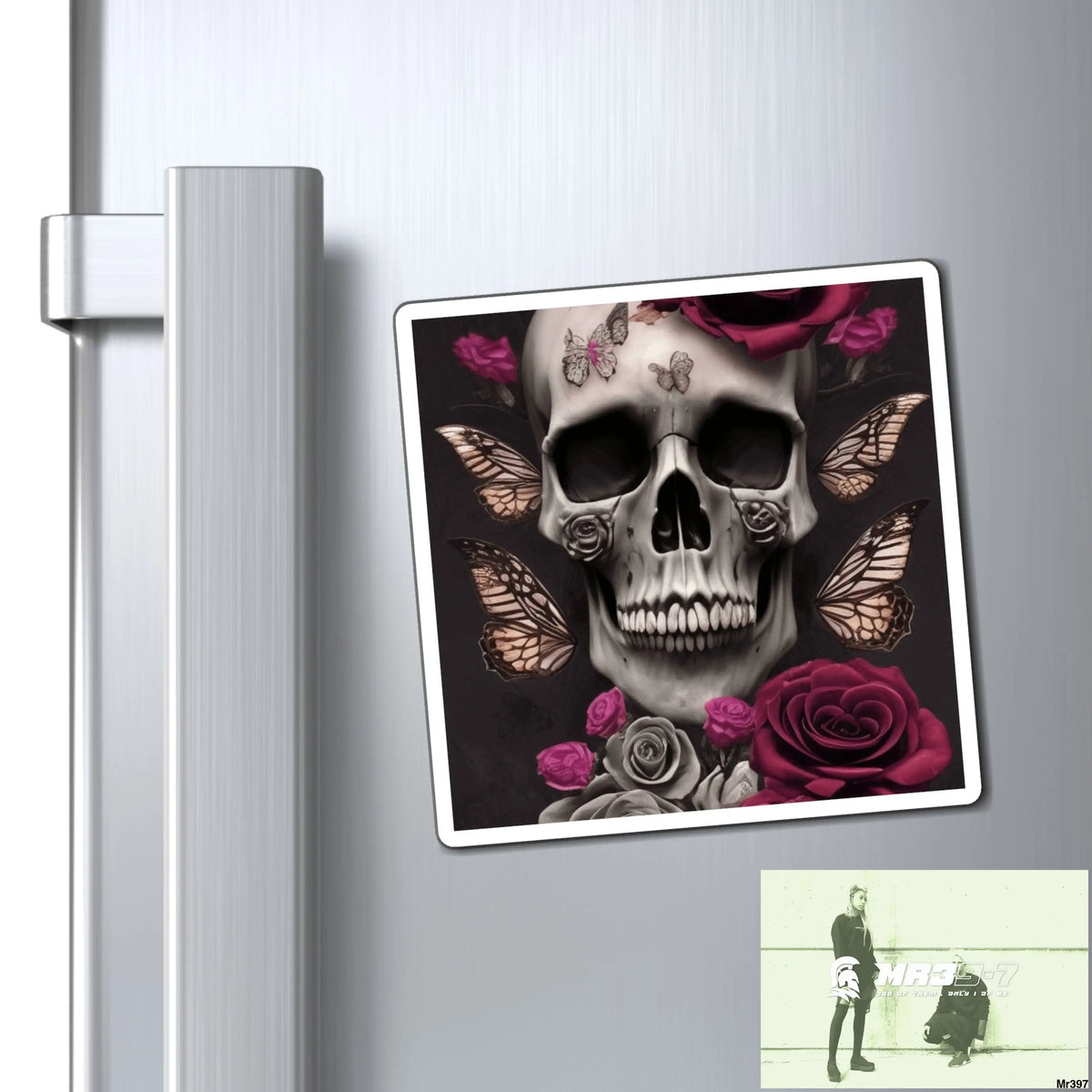 Gothic Skulls Roses and Butterflies Magnet Paper products
