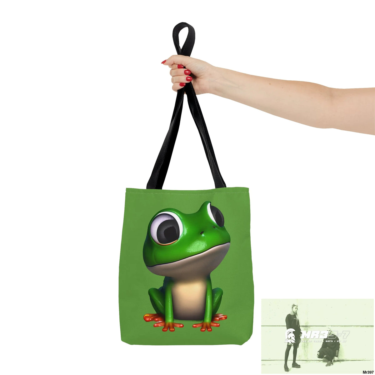 Green frog & Cool alien in shades Tote Bag (AOP) Bags