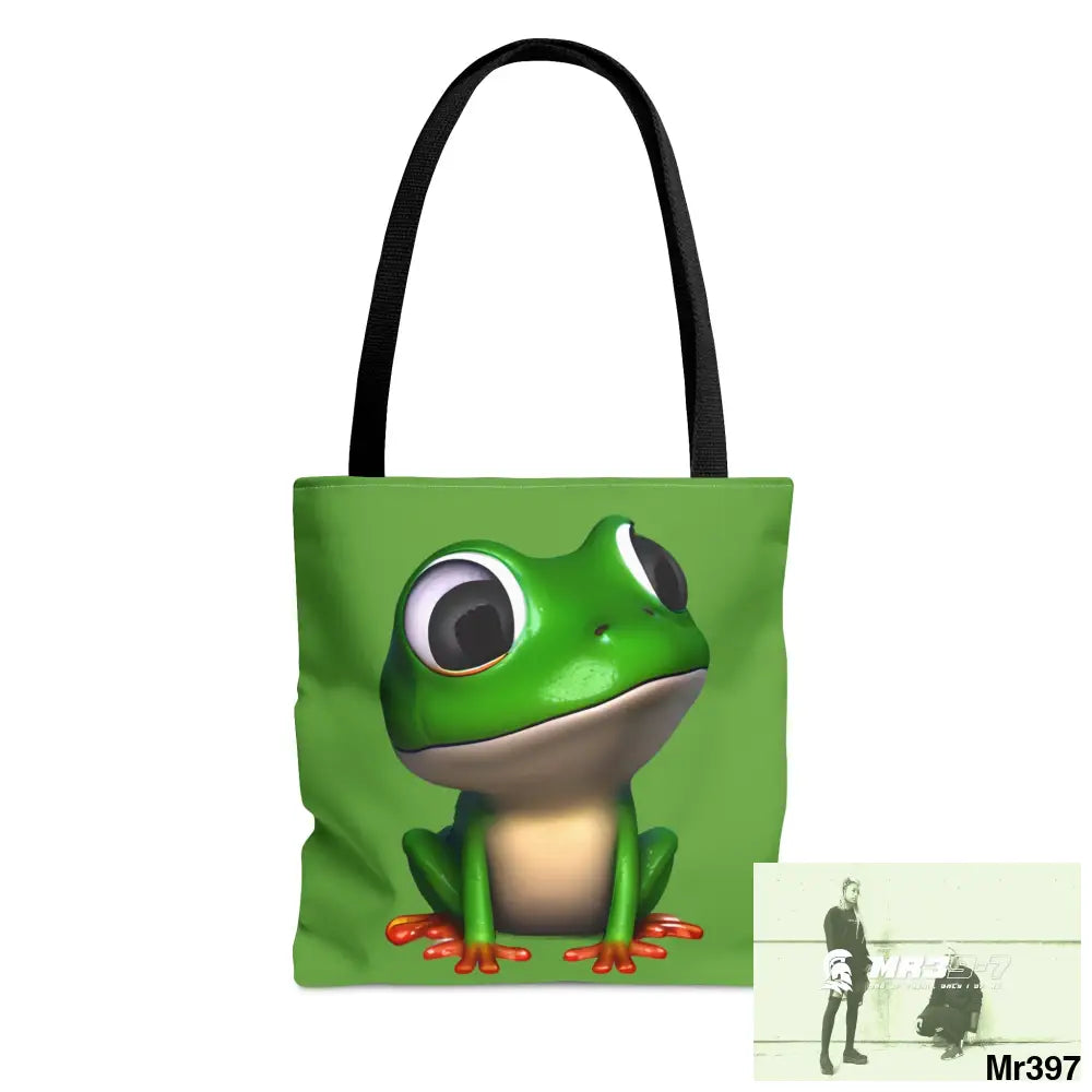 Green frog & Cool alien in shades Tote Bag (AOP) Small Bags