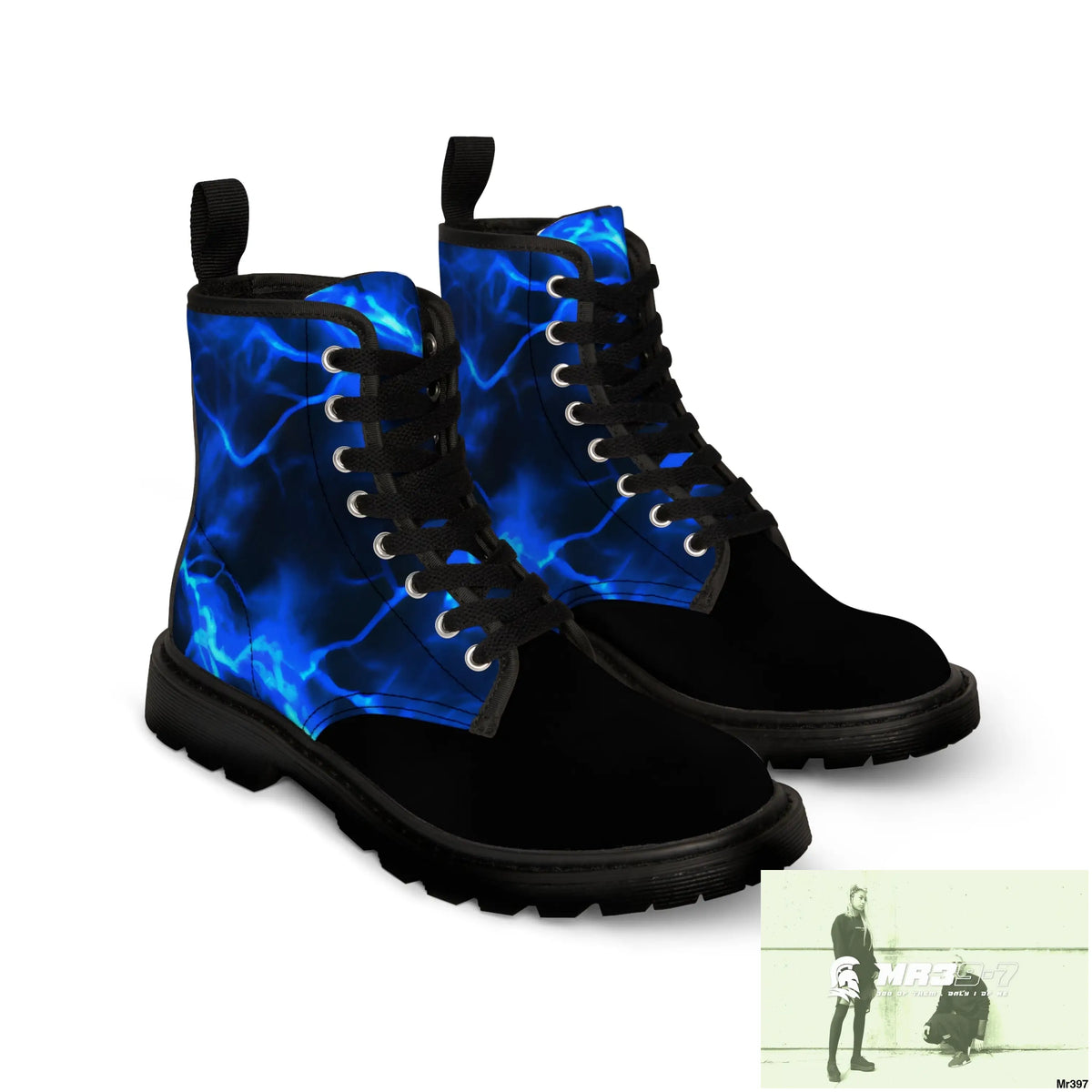 Half Electric Blue lighting Women’s Canvas Boots Shoes