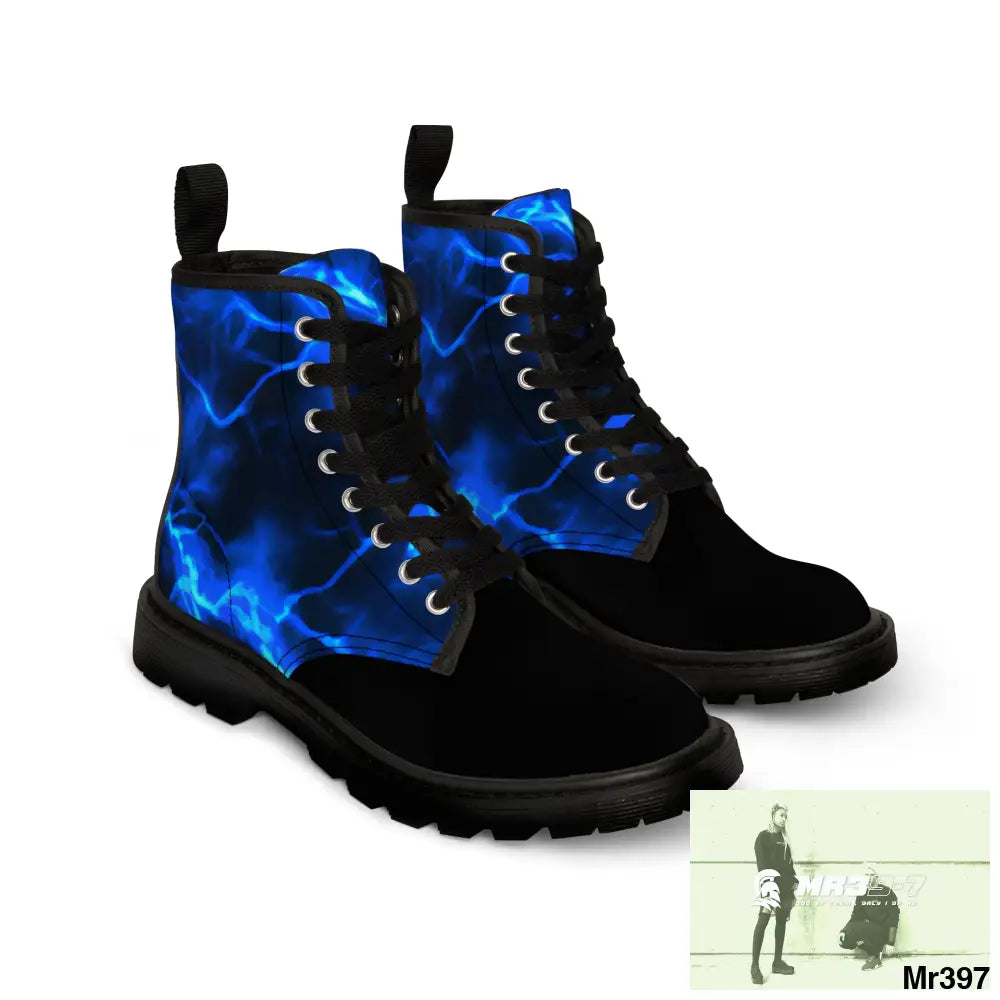 Half Electric Blue lighting Women’s Canvas Boots Shoes