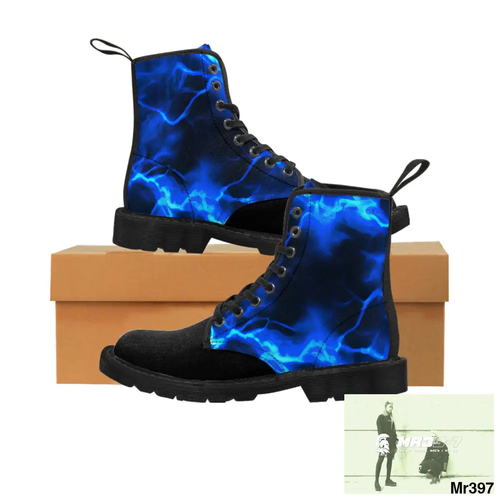 Half Electric Blue lighting Women’s Canvas Boots US 6.5 / Black sole Shoes