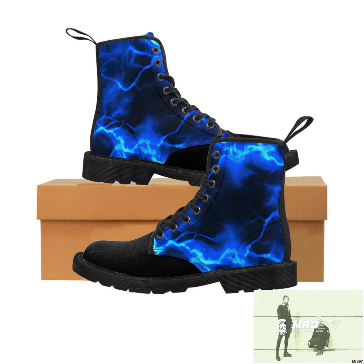 Half Electric Blue lighting Women’s Canvas Boots US 6.5 / Black sole Shoes