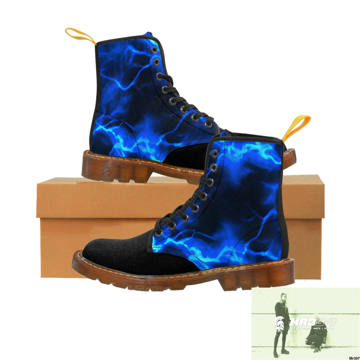 Half Electric Blue lighting Women’s Canvas Boots US 6.5 / Brown sole Shoes