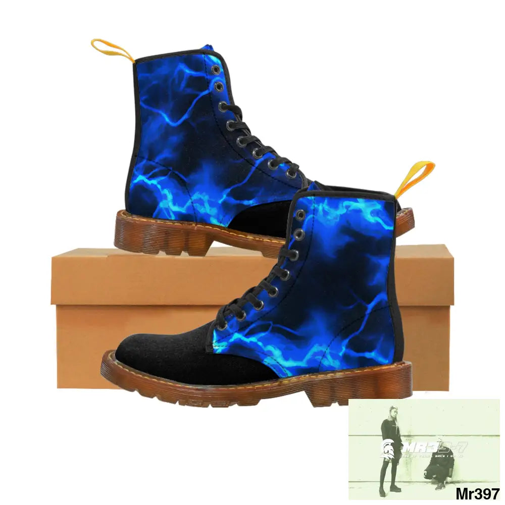 Half Electric Blue lighting Women’s Canvas Boots US 6.5 / Brown sole Shoes