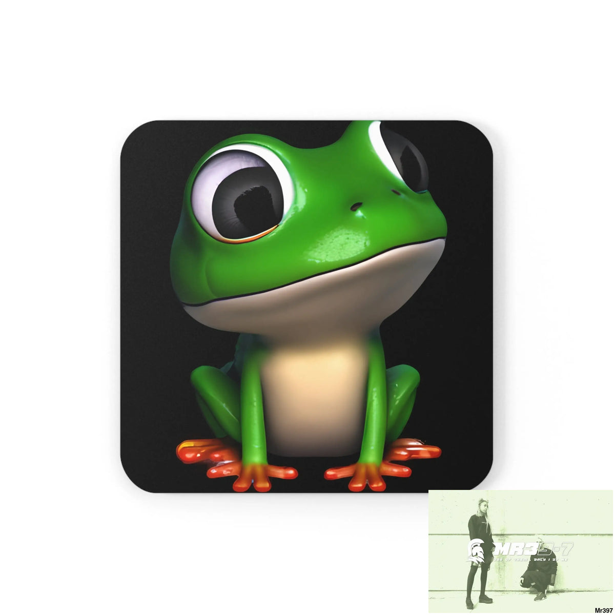 Happy Frog Corkwood Coaster Set Cork / 3.75’’ × 3.75’’ / Square Home Decor