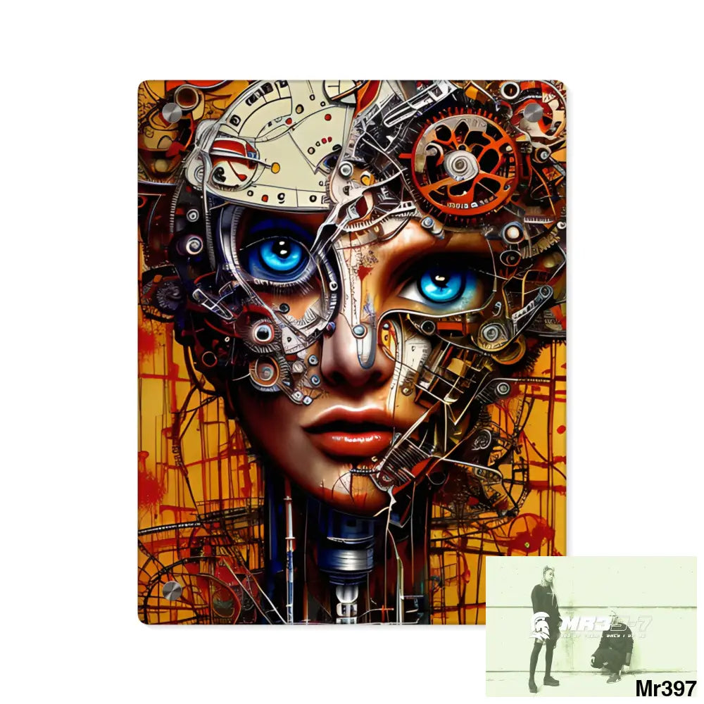 HD Animated Clockwork Robot Acrylic Wall Art Panels 11″ x 14″ (Vertical) / 0.25’’ Home Decor