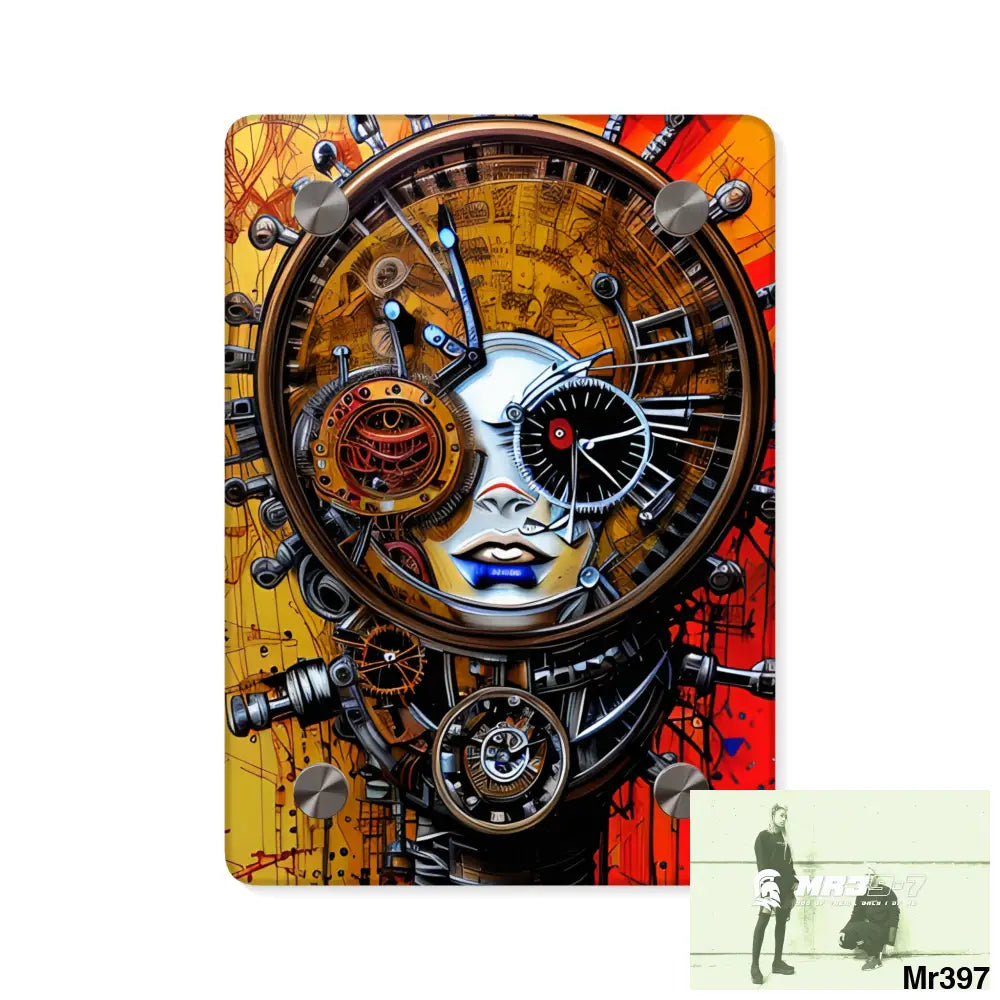 HD Animated Clockwork Robot Acrylic Wall Art Panels 5’’ x 7’’ (Vertical) / 0.25’’ Home Decor