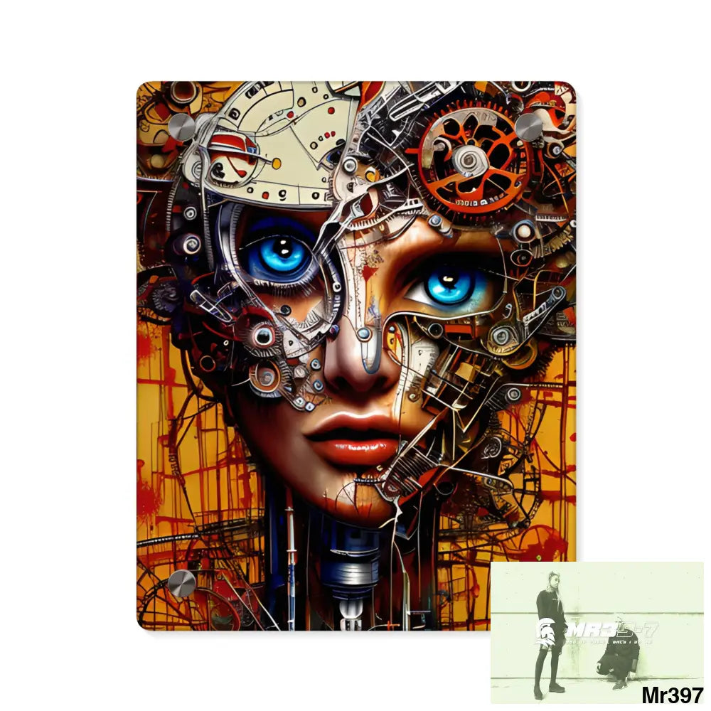 HD Animated Clockwork Robot Acrylic Wall Art Panels 8″ x 10″ (Vertical) / 0.25’’ Home Decor