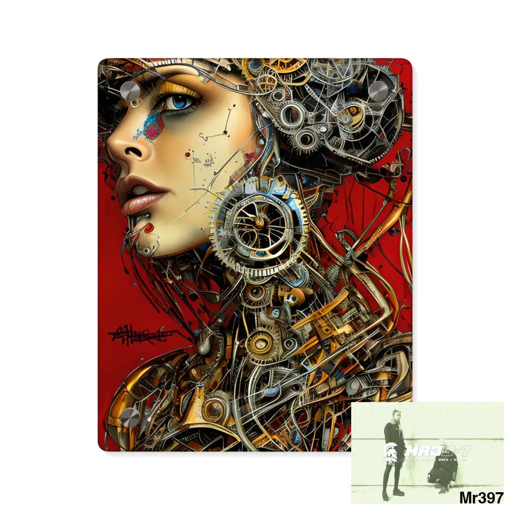 HD Animated Clockwork Robot Graphic Acrylic Wall Art Panels 8″ x 10″ (Vertical) / 0.25’’ Home Decor