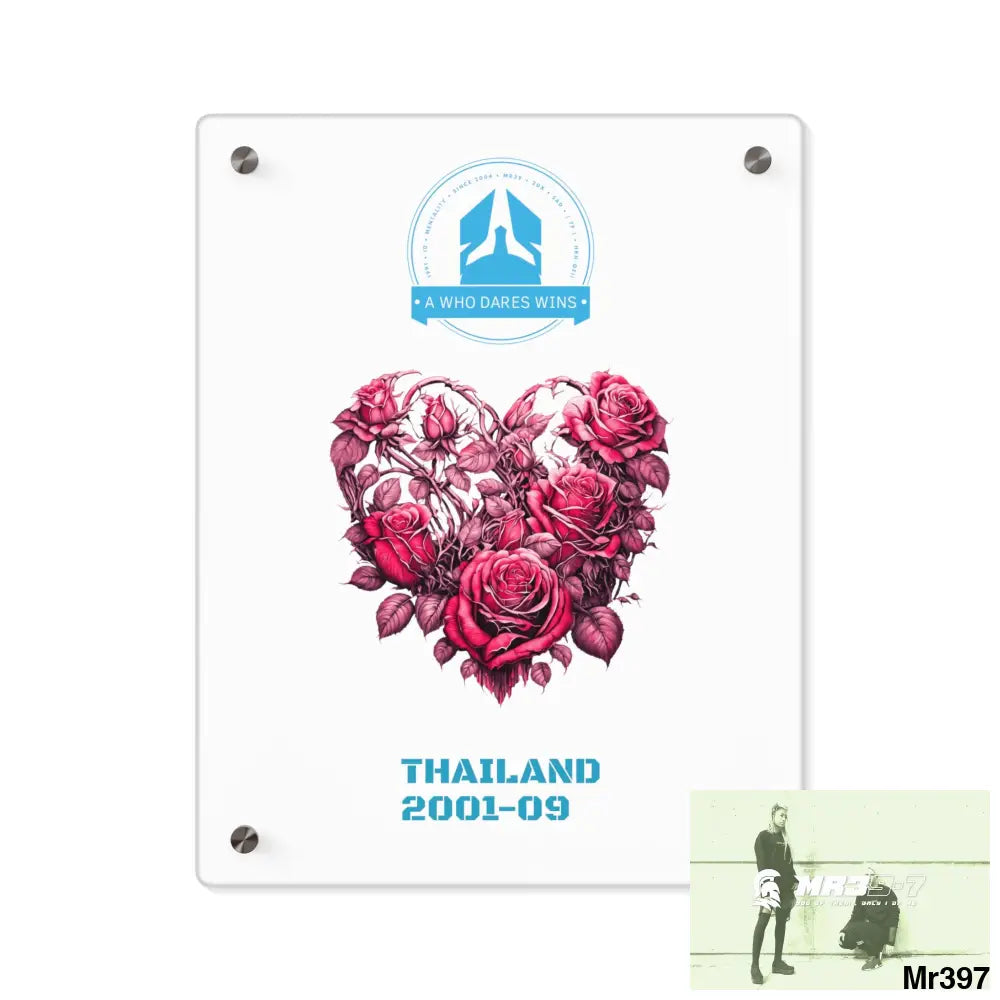 Heart Made of Pink Roses Beautiful Floral Acrylic Wall Art Panels 11″ x 14″ (Vertical) / 0.25’’ Home Decor