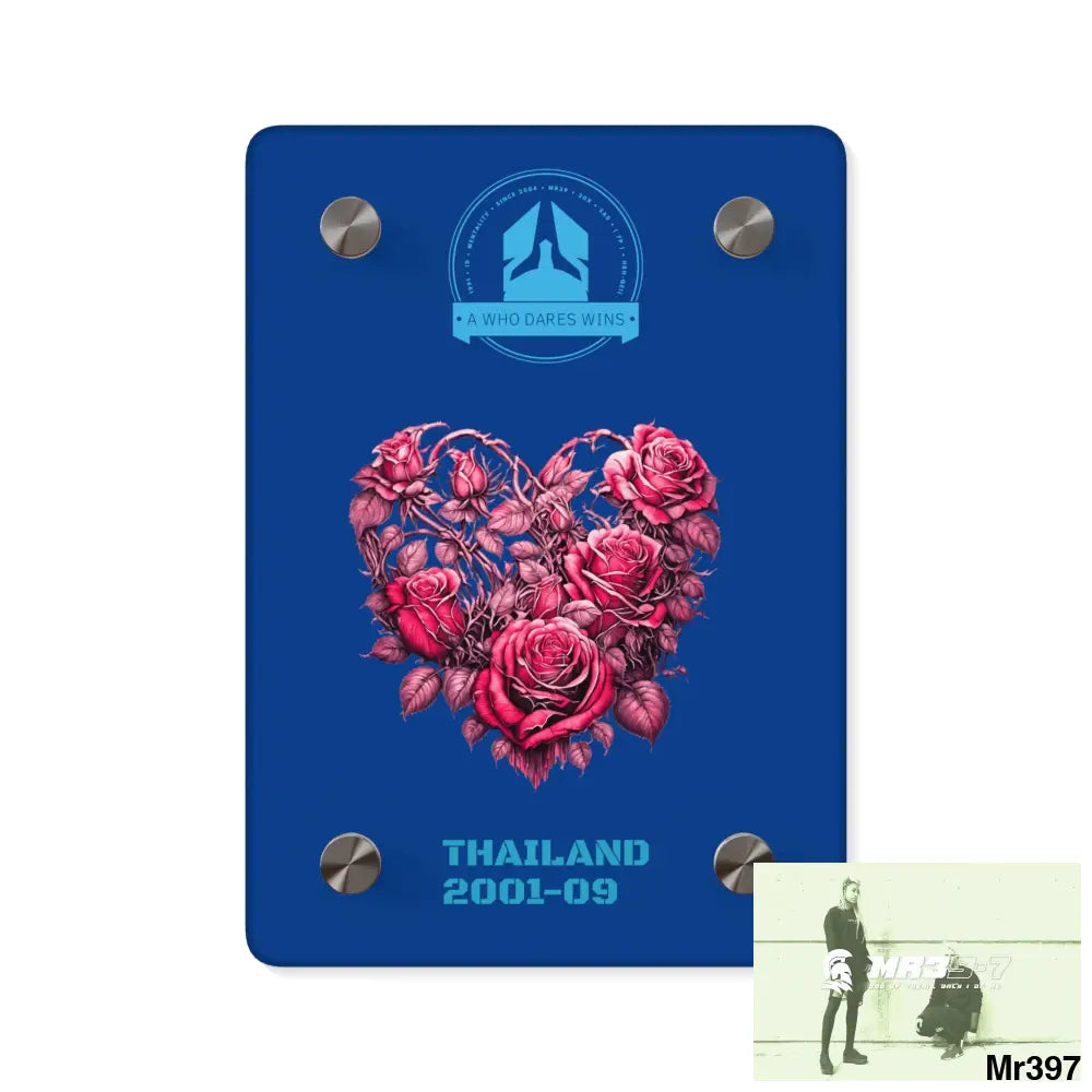 Heart Made of Pink Roses Beautiful Floral Acrylic Wall Art Panels 5’’ x 7’’ (Vertical) / 0.25’’ Home Decor