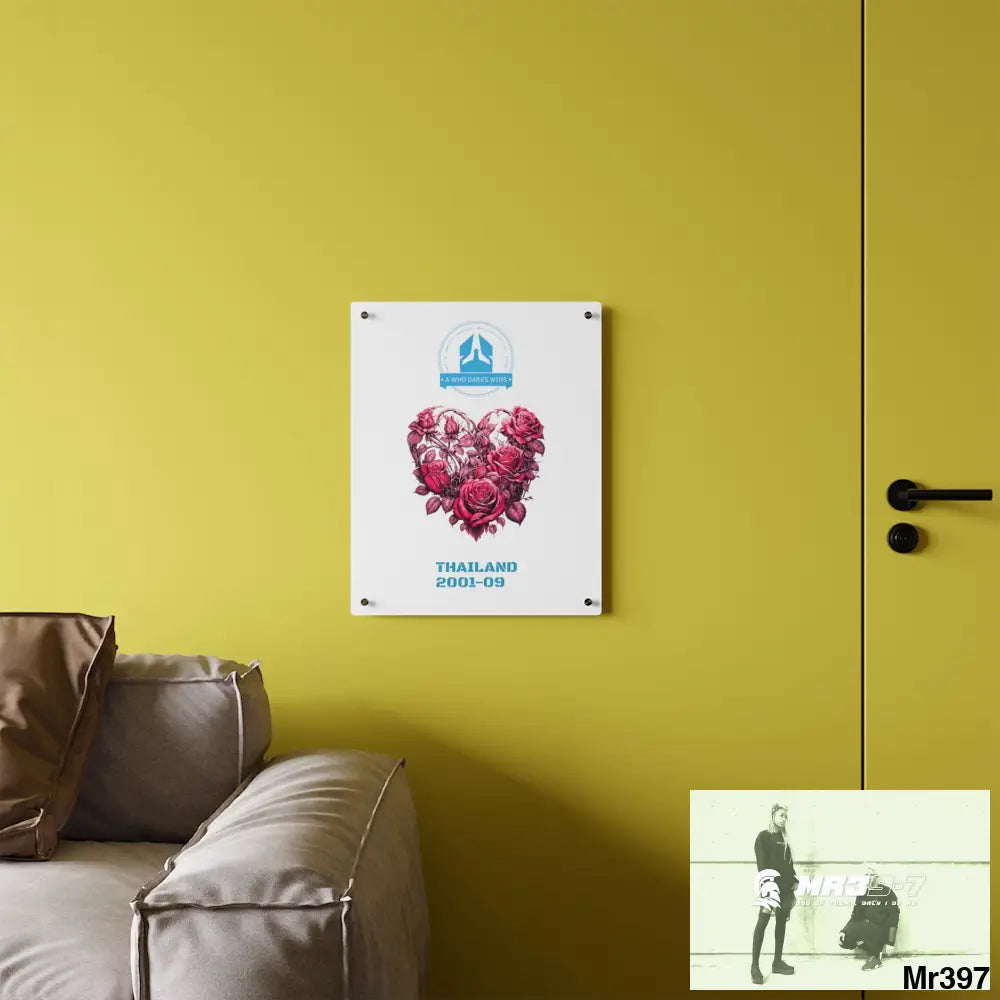 Heart Made of Pink Roses Beautiful Floral Acrylic Wall Art Panels Home Decor