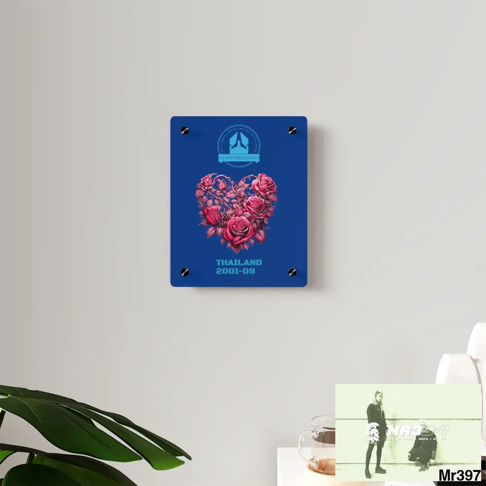 Heart Made of Pink Roses Beautiful Floral Acrylic Wall Art Panels Home Decor