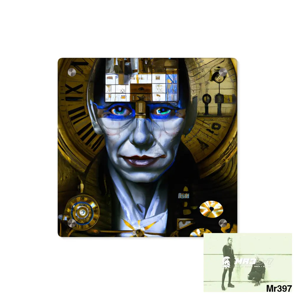 Hyper Realistic Male Tut Anch Amun Chess Karol Bak Abstract Acrylic Art Panels 11’’ x 11’’ (Square) / 0.25’’ Home Decor