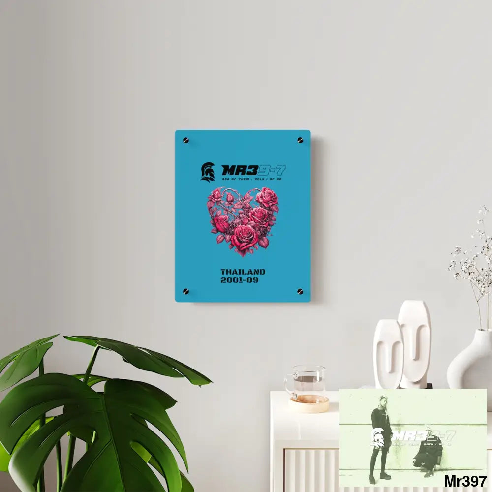 I Heart Made of Pink Roses Beautiful Floral Acrylic Wall Art Panels Home Decor