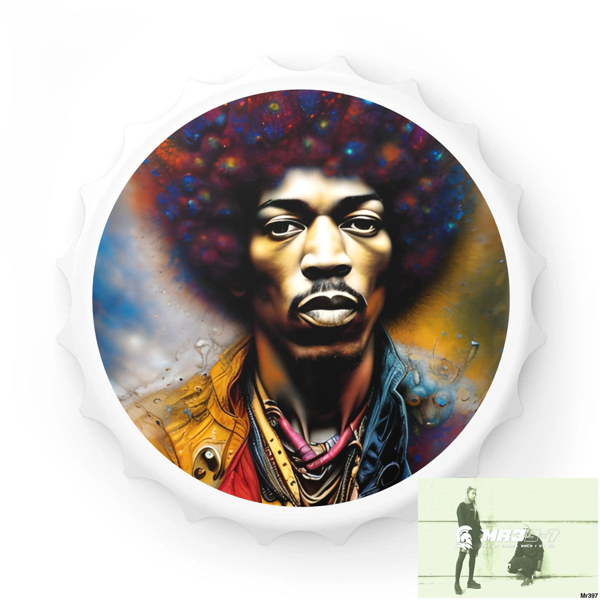 Jimmy Hendrix Magnetic Bottle Opener One size / White Accessories