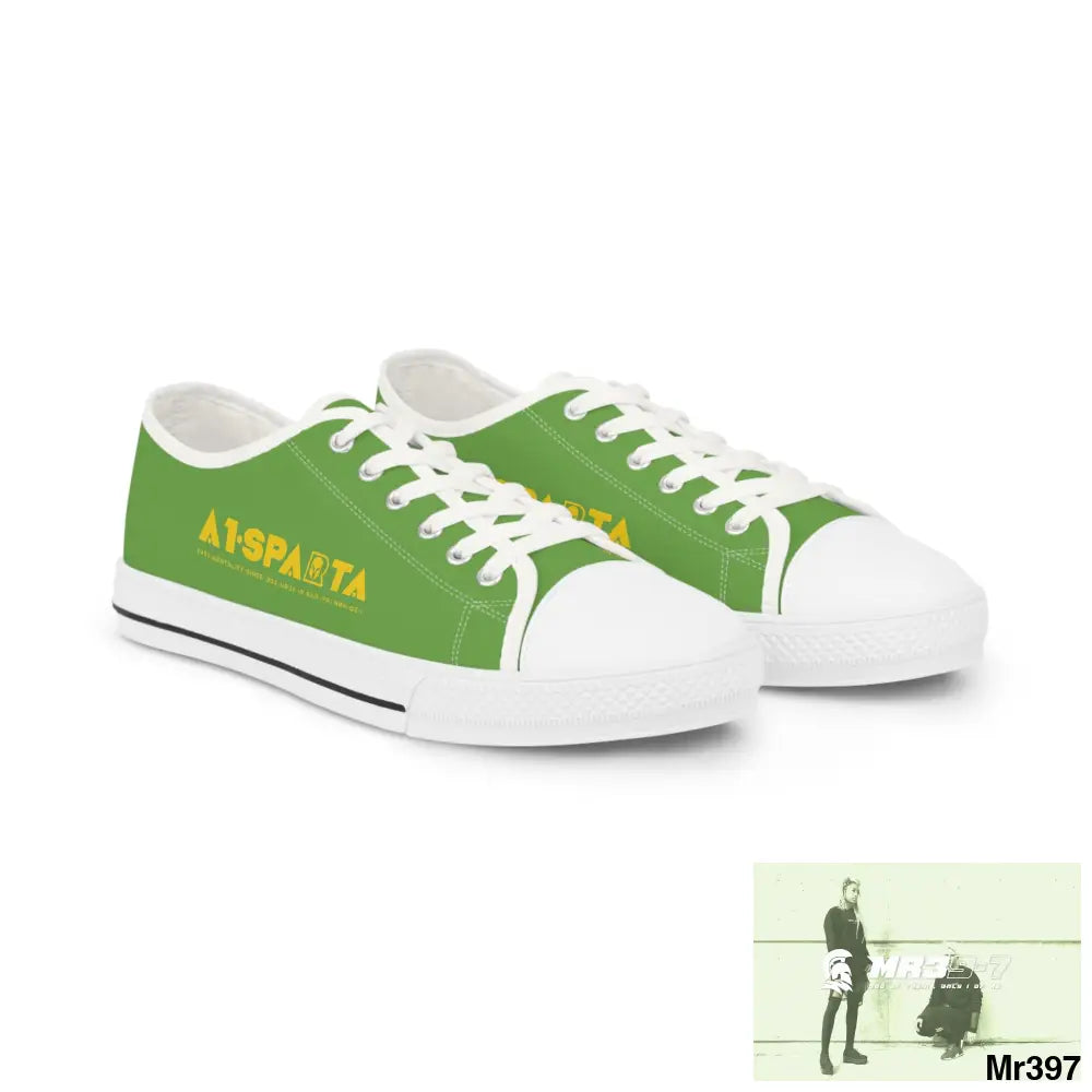 Light Green A1-Sparta Men’s Low Top Sneakers US 5 / White sole Shoes