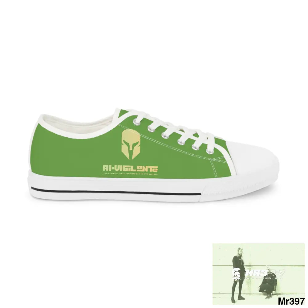 Light Green A1-Vigilante Men’s Low Top Sneakers US 5 / White sole Shoes