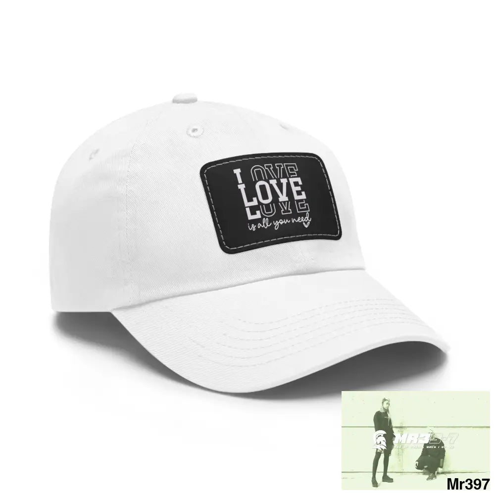Love is all you need Dad Hat with Leather Patch (Rectangle) Hats