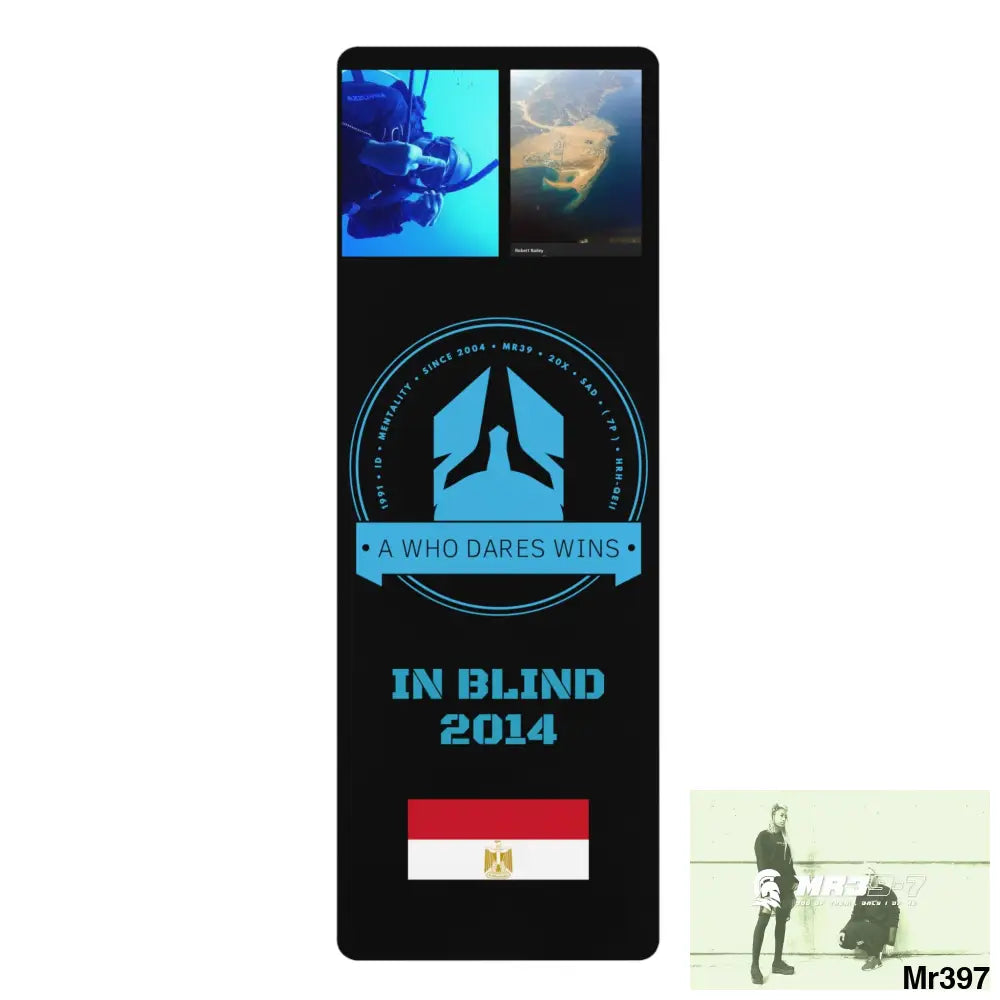 Ltd Edition Who dares Wins Dahab Rubber Yoga Mat 24” x 68” Home Decor