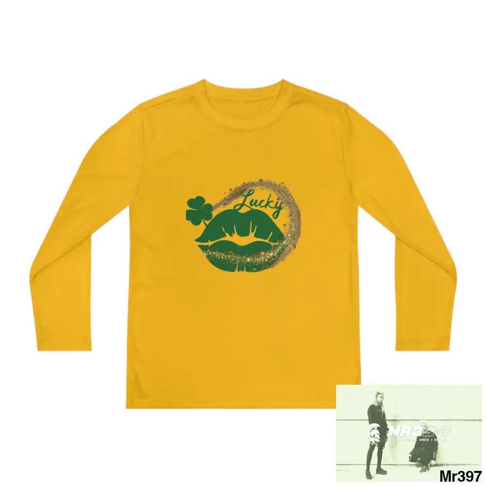 Luck of the Irish Rob Irish Kenya 2015 5 Countries Just Say No To County Lines Youth Long Sleeve Competitor Tee Gold