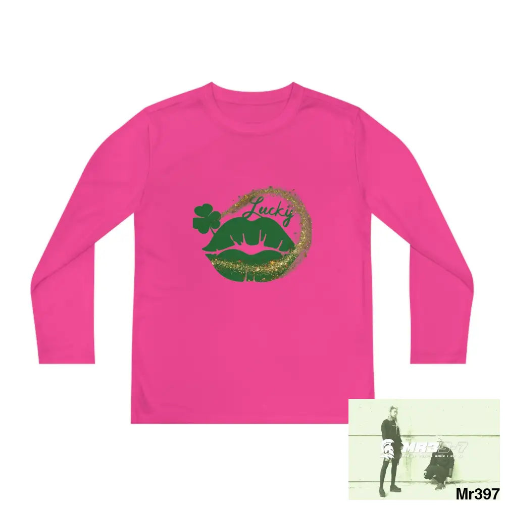 Luck of the Irish Rob Irish Kenya 2015 5 Countries Just Say No To County Lines Youth Long Sleeve Competitor Tee Neon