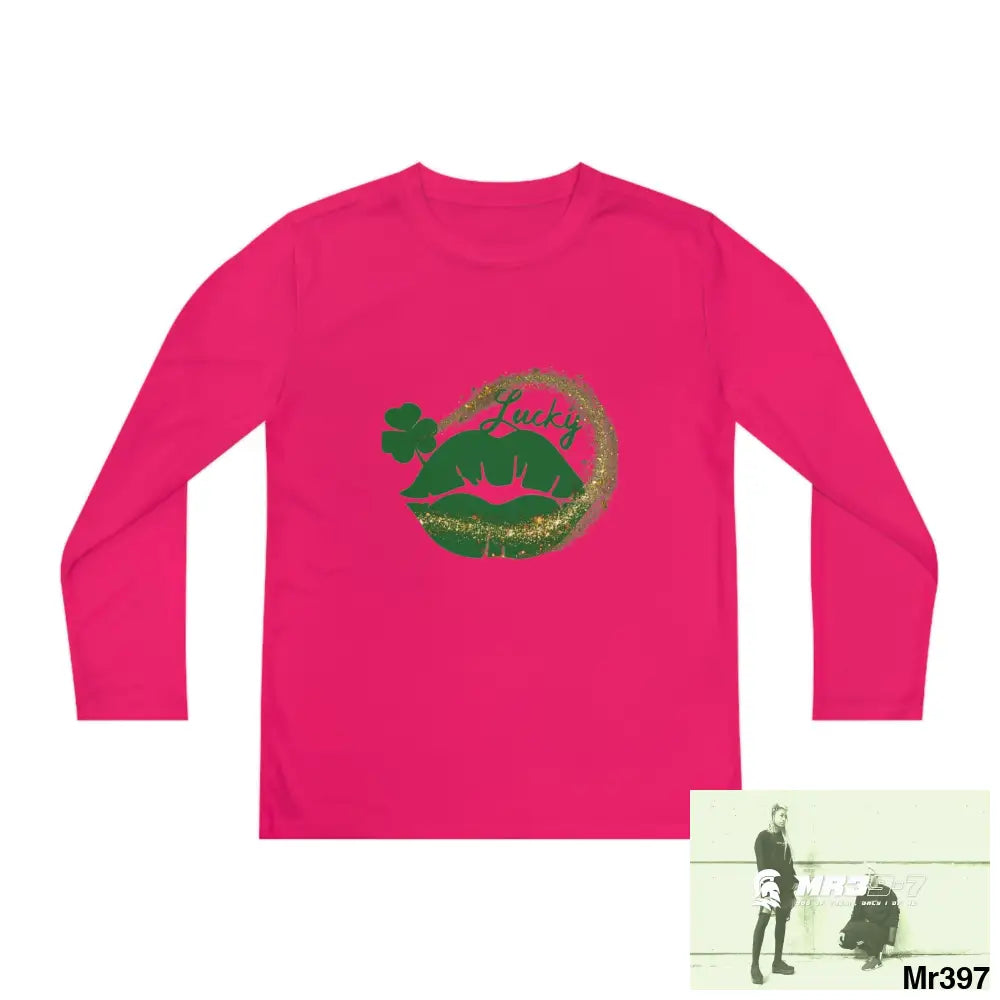 Luck of the Irish Rob Irish Kenya 2015 5 Countries Just Say No To County Lines Youth Long Sleeve Competitor Tee Pink