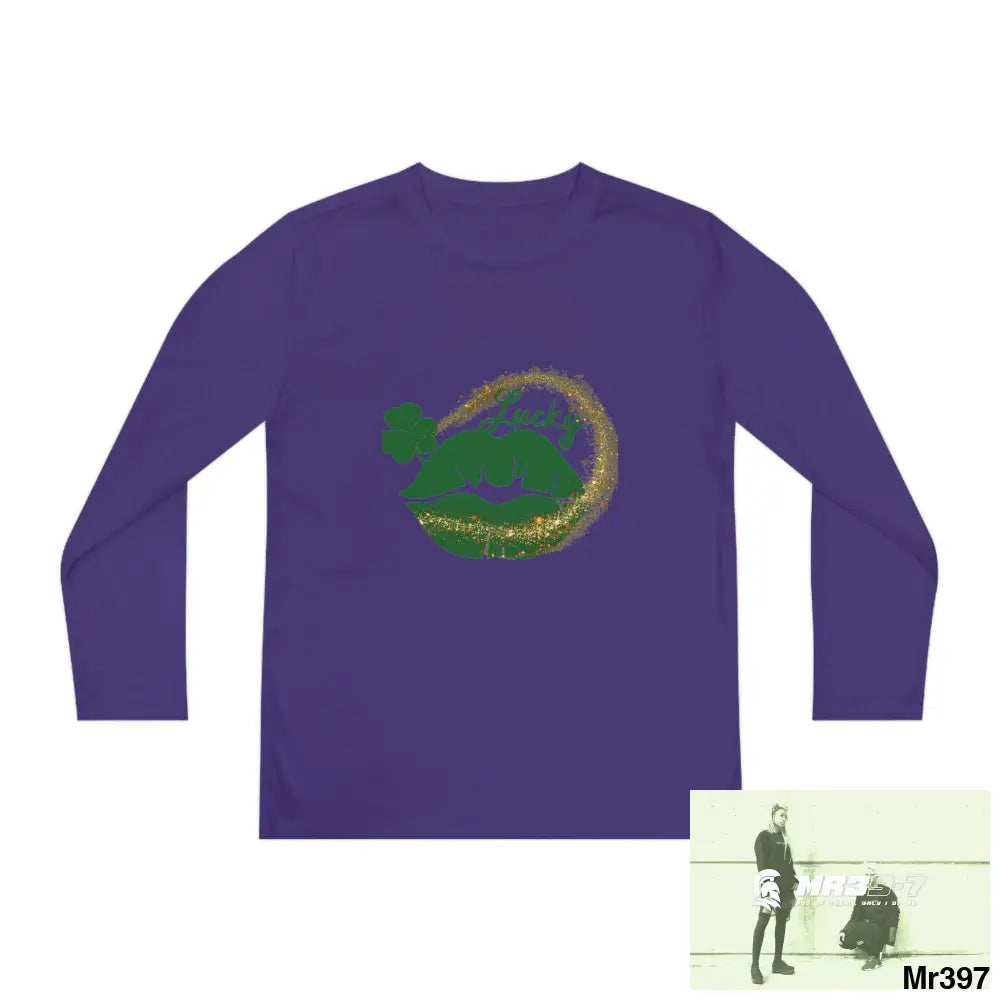 Luck of the Irish Rob Irish Kenya 2015 5 Countries Just Say No To County Lines Youth Long Sleeve Competitor Tee Purple