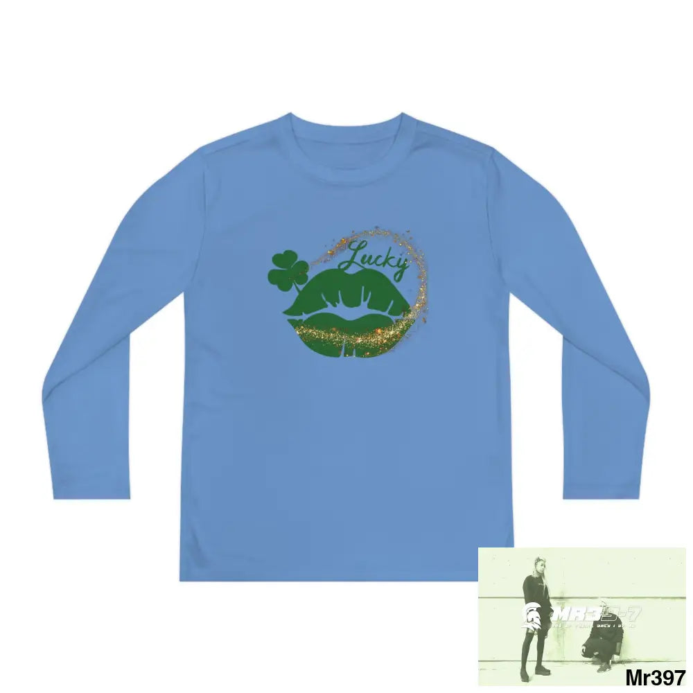 Luck of the Irish Youth Long Sleeve Competitor Tee Carolina Blue / S Kids clothes