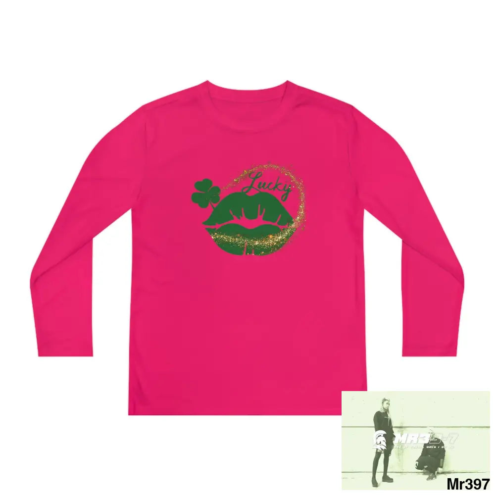 Luck of the Irish Youth Long Sleeve Competitor Tee Pink Raspberry / S Kids clothes