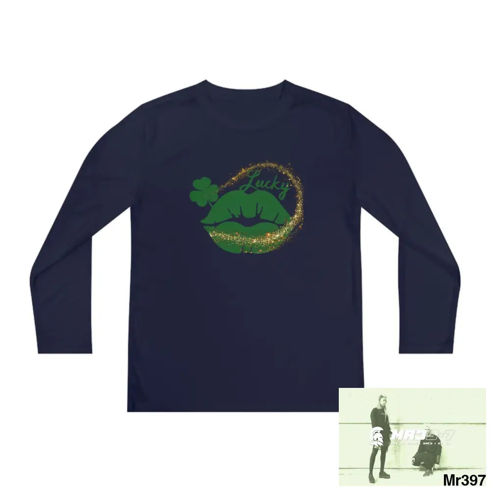 Luck of the Irish Youth Long Sleeve Competitor Tee True Navy / S Kids clothes