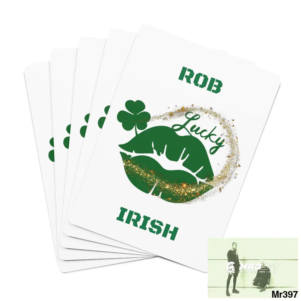Lucky Rob Irish Custom Poker Cards 2.47’’ x 3.47’’ / White / Semi Glossy Paper products