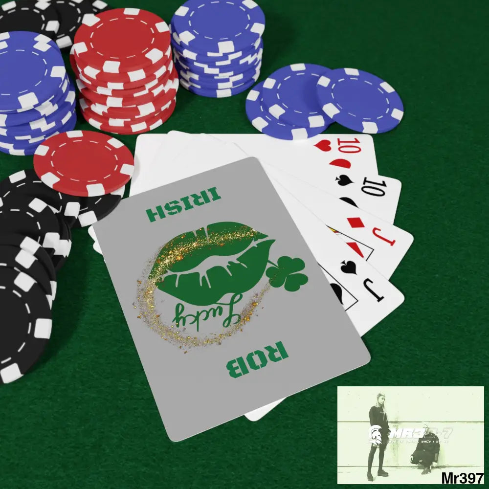 Lucky Rob Irish Custom Poker Cards 2.47’’ x 3.47’’ / White / Semi Glossy Paper products