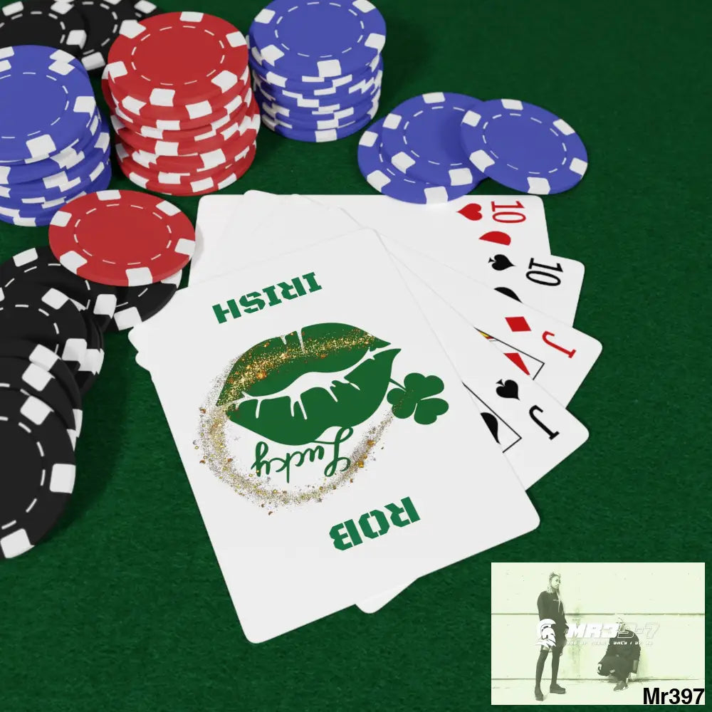 Lucky Rob Irish Custom Poker Cards 2.47’’ x 3.47’’ / White / Semi Glossy Paper products