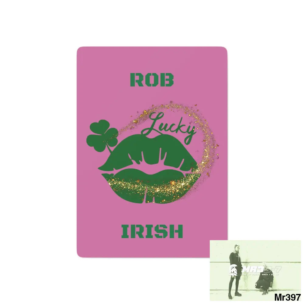Lucky Rob Irish Custom Poker Cards 2.47’’ x 3.47’’ / White / Semi Glossy Paper products